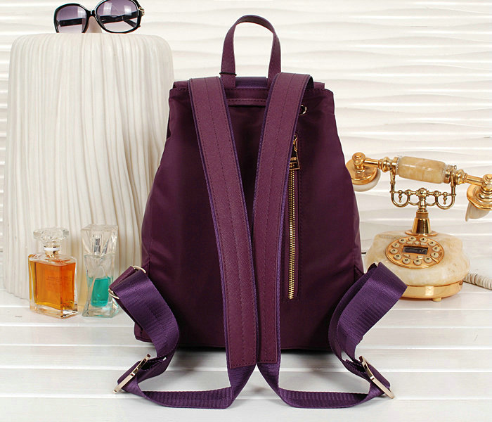 2014 Prada nylon drawstring backpack bag BZ1562 purple - Click Image to Close